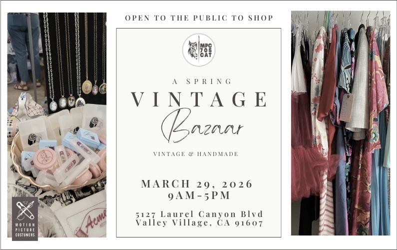 Vintage Bazaar blog header photos of handmade items and vintage clothing for the Vintage Bazaar